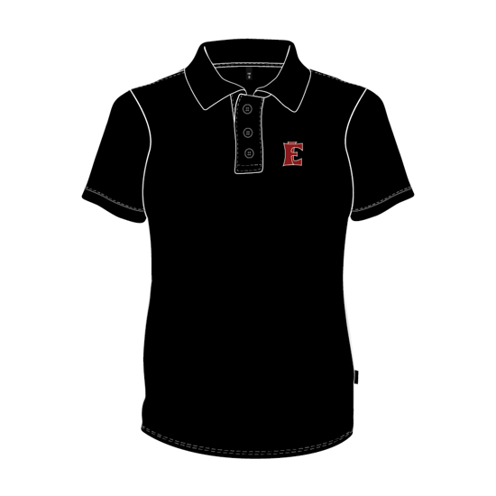Image sur Polo avec boutons (Noir)